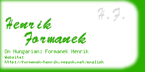 henrik formanek business card